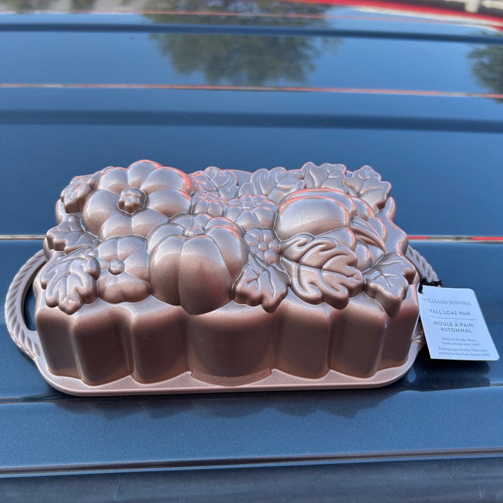 Williams Sonoma Patch O Pumpkins Fall Loaf Pan Copper Cast Aluminum Nordic Ware